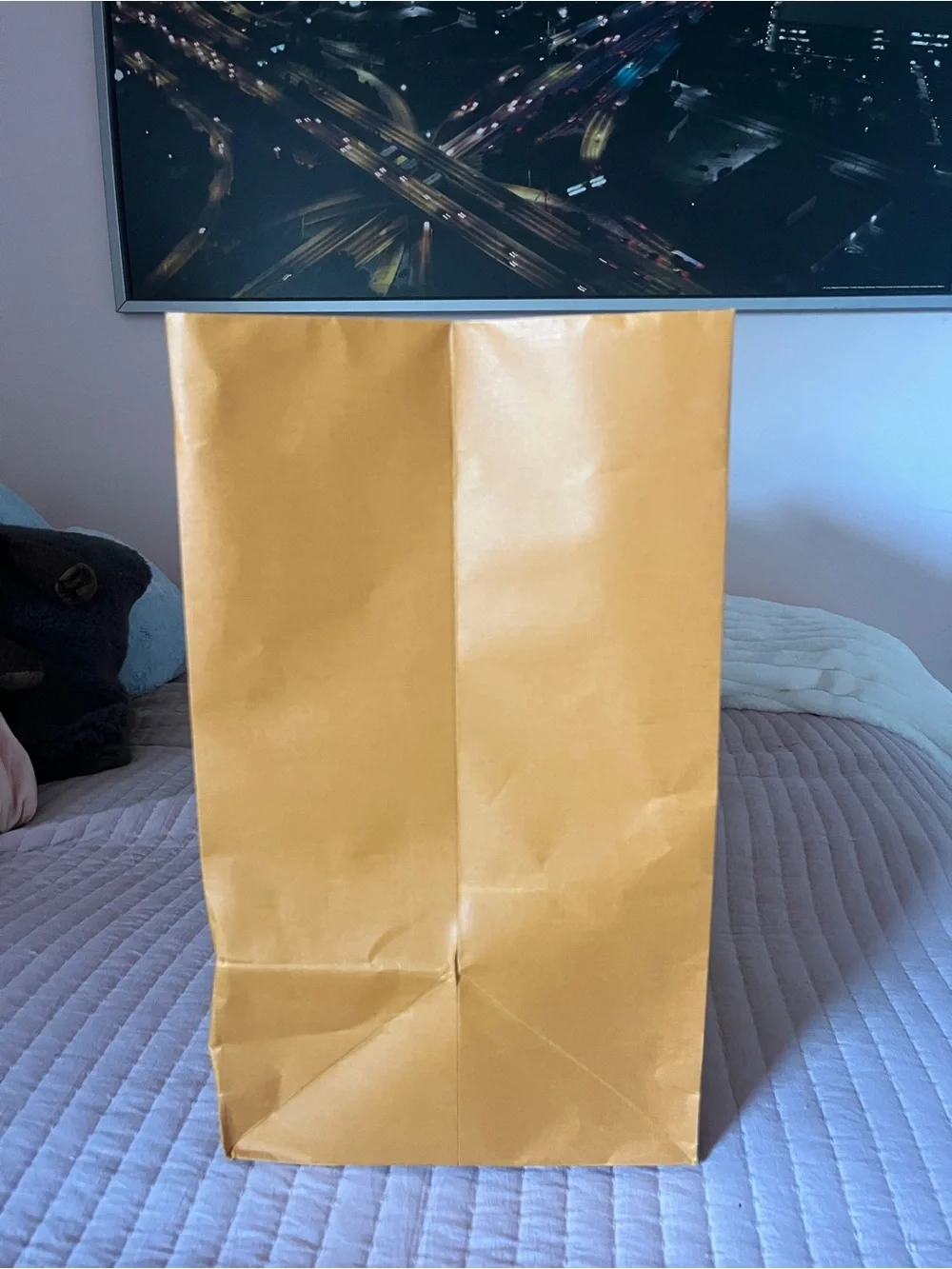 Louis Vuitton Orange Shopping Tote with Blue Handles